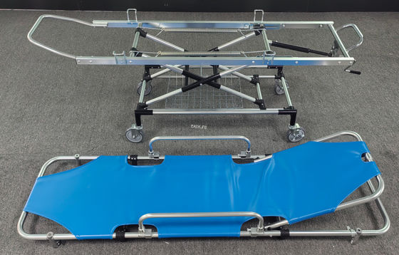 سبائك الألومنيوم الإسعافات الأولية PU الجلد العربة نقل المريض القابلة للفصل