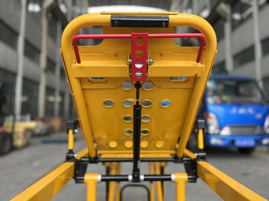 نقالة إسعاف من سبائك الألومنيوم السميكة عالية الجودة للإنقاذ في حالات الطوارئ مع مسند ظهر قابل للتعديل لارتفاعه للاستخدام في المستشفيات