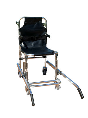 مقعد السلالم القابل للطي من سبيكة الألومنيوم المقوسة مع قماش بي في سي 4 عجلات و 6 مقبضات