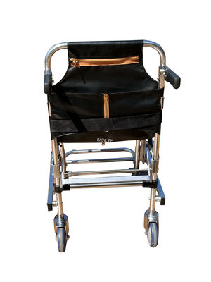 مقعد السلالم القابل للطي من سبيكة الألومنيوم المقوسة مع قماش بي في سي 4 عجلات و 6 مقبضات