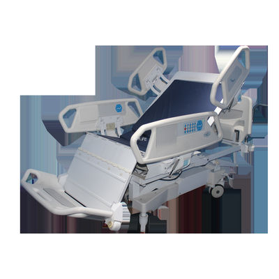 2200mm 950mm قابل للتعديل الكهربائية سرير مستشفى ICU في ABS أزرق أبيض للاستخدام المنزلي